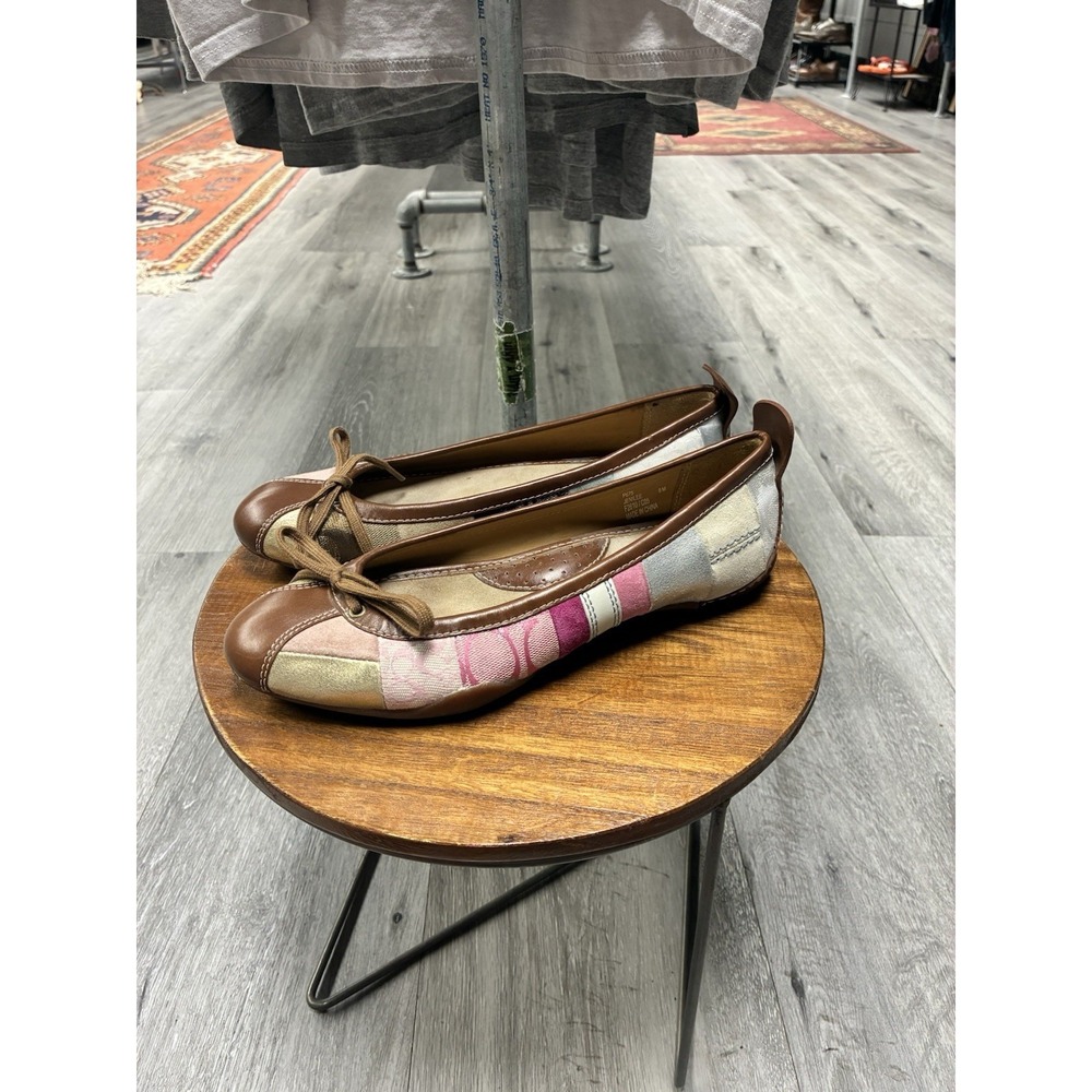 Vintage Coach Jennilee Pink/Patchwork Ballet Flats Women's US Size 8 F2610/C05 - Picture 1 of 9